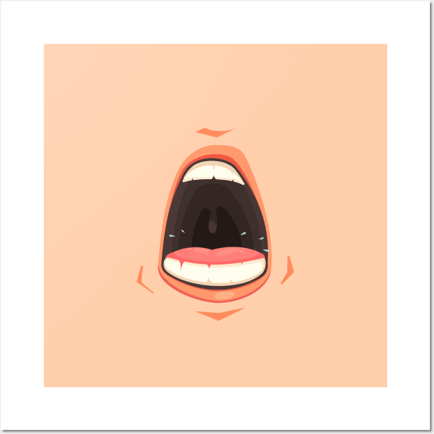 Mouth Cartoon Wall Art by aquariart